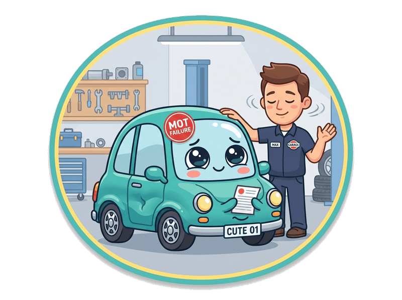 Illustration of mot failure car collection service by Scrap Car Beckenham