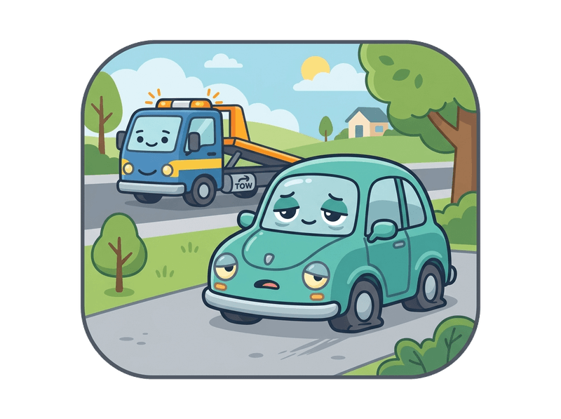 Illustration of non-runner collection service by Scrap Car Beckenham